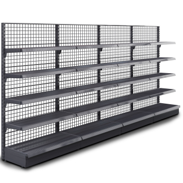 BROOKLYN | Etagère murale grillagée | L400xH195cm | 4 étagères incluses | Kit complet