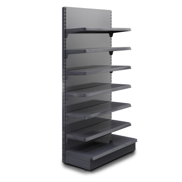 BROOKLYN | Gondola Wall Shelf | W100xH225cm | Incl. 6 Shelves | Complete Set