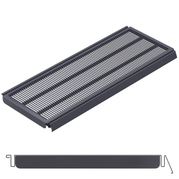 BROOKLYN | Mesh Shelf + Price Rail + 2x Shelf Supports | 37x100cm | Anthracite | WRAHT