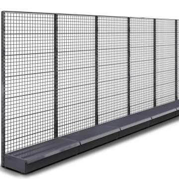 BROOKLYN | Scaffale a muro a reticolo | L1200xH225cm | Set completo