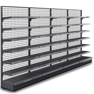 BROOKLYN | Scaffale a muro a reticolo | L400xH225cm | Incl. 6 ripiani | Set completo