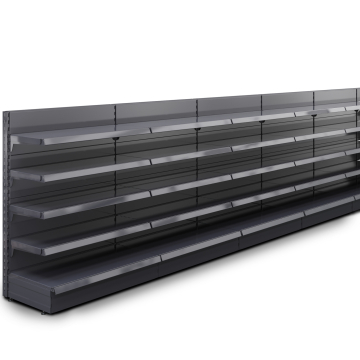 BROOKLYN | Scaffale a muro Gondola | L2000xH135cm | Incl. 4 ripiani | Set completo