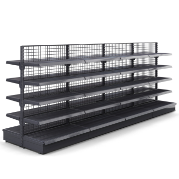 BROOKLYN | Scaffale centrale in rete | L400xH165cm | incl. 4 ripiani | Set completo