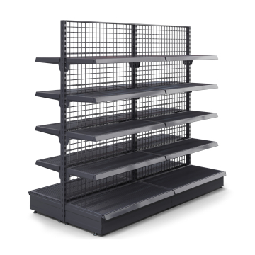BROOKLYN | Étagère centrale grillagée | L200xH195cm | 4 étagères incluses | Kit complet