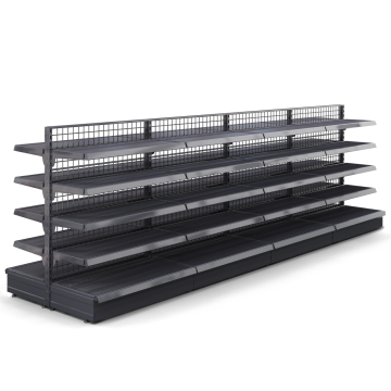 BROOKLYN | Étagère centrale grillagée | L400xH135cm | 4 étagères incluses | Kit complet