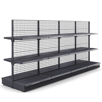 BROOKLYN | Étagère centrale grillagée | L400xH195cm | 2 étagères incluses | Kit complet