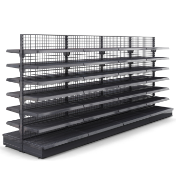 BROOKLYN | Étagère centrale grillagée | L400xH195cm | 6 étagères incluses | Kit complet