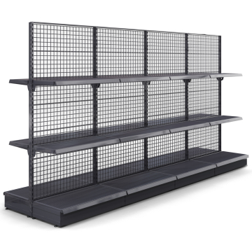 BROOKLYN | Étagère centrale grillagée | L400xH225cm | 2 étagères incluses | Kit complet