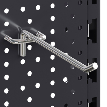 BROOKLYN | Varekrog til gitter | 15cm | Krom | Enkelt krog