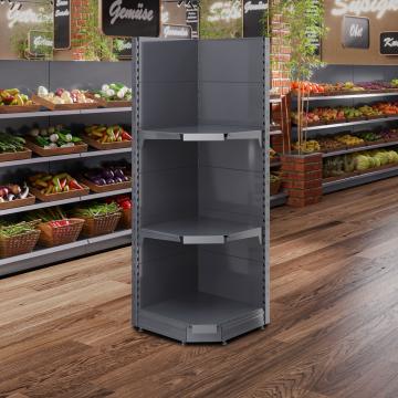 BROOKLYN | Gondola Hoekplank | B75xH195cm | Incl. 2 Planken | Complete Set
