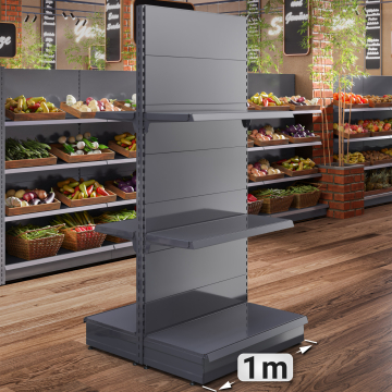 BROOKLYN | Scaffale centrale a gondola | L100xH225cm | Incl. 2 ripiani | Set completo