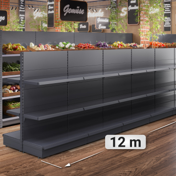 BROOKLYN | Gondol midtromshylle | B1200xH165cm | Inkl. 2 hyller | Komplett sett