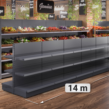 BROOKLYN | Gondol midtromshylle | B1400xH135cm | Inkl. 2 hyller | Komplett sett