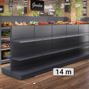 BROOKLYN | Gondol midtromshylle | B1400xH165cm | Inkl. 2 hyller | Komplett sett