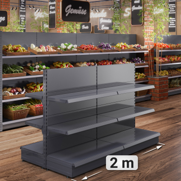 BROOKLYN | Gondol midtromshylle | B200xH135cm | Inkl. 2 hyller | Komplett sett