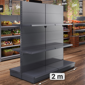 BROOKLYN | Scaffale centrale a gondola | L200xH225cm | Incl. 2 ripiani | Set completo