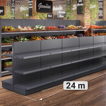 BROOKLYN | Gondol midtromshylle | B24000xH135cm | Inkl. 2 hyller | Komplett sett