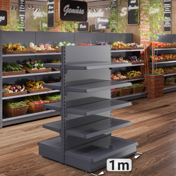 BROOKLYN | Scaffale centrale a gondola | L100xH165cm | Incl. 4 ripiani | Set completo