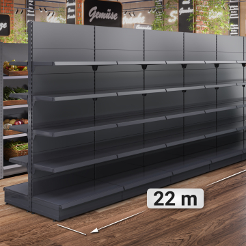 BROOKLYN | Gondole Étagère centrale | L22000xH225cm | Incl. 4 étagères | Kit complet