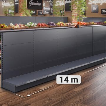 BROOKLYN | Gondola Wall Shelf | W1400xH135cm | Complete Set