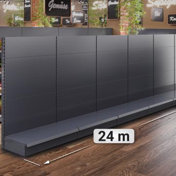 BROOKLYN | Półka ścienna Gondola | W2400xH165cm | Kompletny zestaw