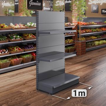BROOKLYN | Gondola Wall Shelf | W100xH195cm | Incl. 2 Shelves | Complete Set
