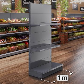 BROOKLYN | Gondola Wall Shelf | W100xH225cm | Incl. 2 Shelves | Complete Set