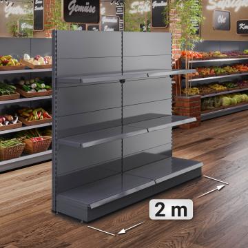 BROOKLYN | Gondola Wall Shelf | W200xH195cm | Incl. 2 Shelves | Complete Set