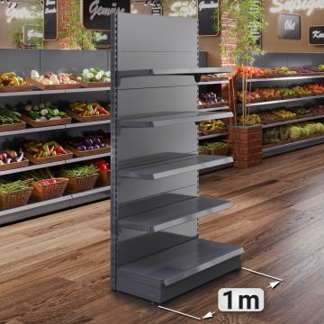 BROOKLYN | Gondola Wall Shelf | W100xH225cm | Incl. 4 Shelves | Complete Set