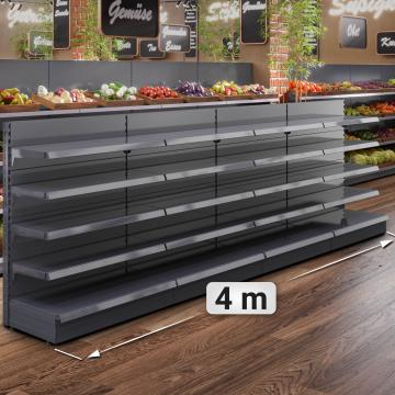 BROOKLYN | Gondola Wall Shelf | W100xH135cm | Incl. 4 Shelves | Complete Set