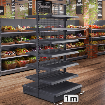 BROOKLYN | Middenschap van gaas | B100xH225cm | Inclusief 6 legplanken | Complete set