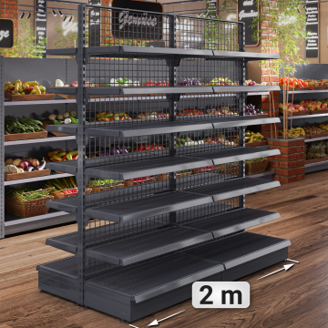 BROOKLYN | Middenschap van gaas | B200xH225cm | Inclusief 6 legplanken | Complete set