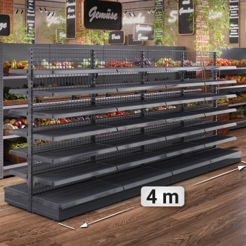 BROOKLYN | Middenschap van gaas | B400xH195cm | Inclusief 6 legplanken | Complete set
