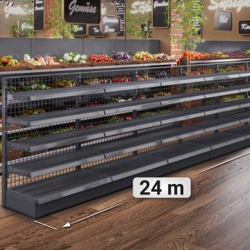 BROOKLYN | Raster Wandplank | B2400xH135cm | Incl. 4 Planken | Complete Set