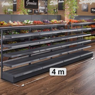 BROOKLYN | Raster Wandplank | B400xH135cm | Incl. 4 Planken | Complete Set