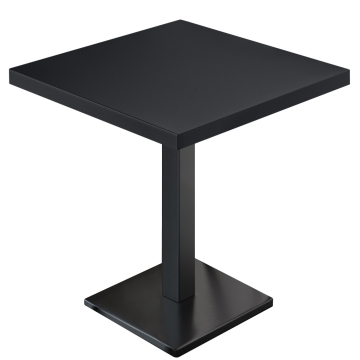 MBM | Mesa Bistro | 70 x 70 x 74,5 cm | Melamina | Negro / Negro