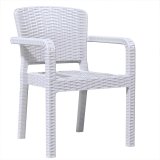 RIO | Siège de bistro en rotin | Blanc | Plastique | Empilable