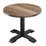 BSD | Tavolo Bistro | Ø 70 x 74,5 cm | Tondo | Bordo in acciaio inossidabile | | Sheesham / Nero