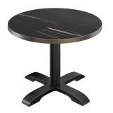 BSD | Tavolo Bistro | Ø 70 x 74,5 cm | Tondo | Bordo in acciaio inossidabile | | Nero marmo / Nero