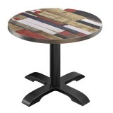 BSD | Tavolo Bistro | Ø 70 x 74,5 cm | Rotondo | Bordo in acciaio inossidabile | | Vintage Colorato / Nero