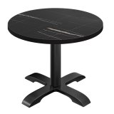 BSD | Bistro Tavolo | Ø 80 x 74,5 cm | Tondo | Bordo nero | Marmo nero / Nero