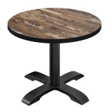 BSD | Tavolo Bistro | ∅ 60 x 74,5 cm | Tondo | Bordo Nero | Vintage Old / Nero