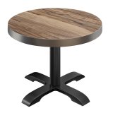 BSD | Tavolo Bistro | Ø 70 x 77 cm | Tondo | Bordo in acciaio inossidabile | | Sheesham / Nero