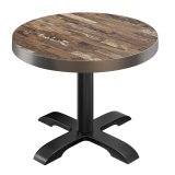 BSD | Tavolo Bistro | Ø 80 x 77 cm | Rotondo | Bordo in acciaio inossidabile | | Vintage Old / Nero