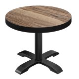 BSD | Tavolo Bistro | Ø 80 x 77 cm | Rotondo | Bordo Nero | Sheesham / Nero