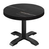 BSD | Tavolo Bistro | Ø 60 x 77 cm | Rotondo | Bordo Nero | Marmo Nero / Nero