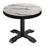 BSD | Tavolo Bistro | Ø 60 x 77 cm | Tondo | Bordo nero | Marmo bianco / Nero