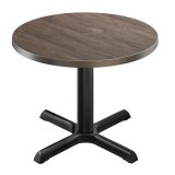 BSM | Bistrobord | Ø 80 x 74,5 cm | Ramen i rostfritt stål | Rund | Light Wenge / Svart