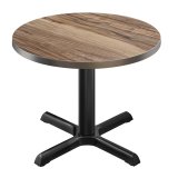 BSM | Bistrobord | Ø 80 x 74,5 cm | Ränne av rostfritt stål | Runt | Sheesham / Svart