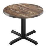 BSM | Bistrobord | Ø 80 x 74,5 cm | Rostfritt stål kant | Rund | Vintage Old / Svart